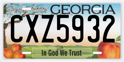 GA license plate CXZ5932