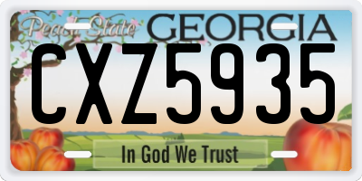 GA license plate CXZ5935