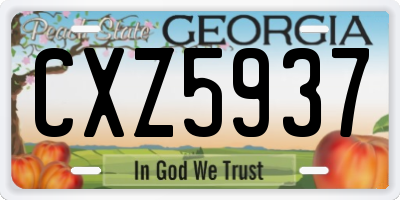 GA license plate CXZ5937