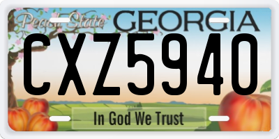 GA license plate CXZ5940