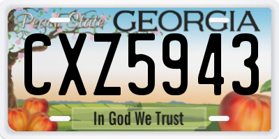 GA license plate CXZ5943