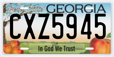 GA license plate CXZ5945