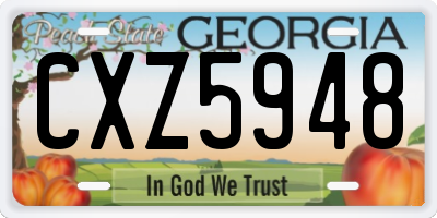 GA license plate CXZ5948