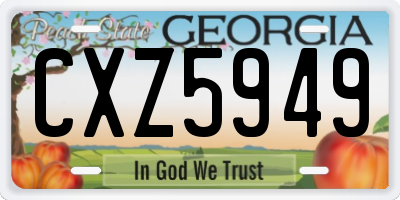 GA license plate CXZ5949