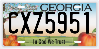 GA license plate CXZ5951