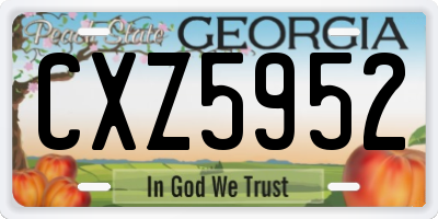 GA license plate CXZ5952