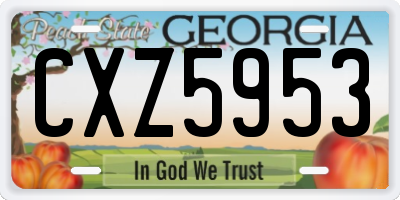 GA license plate CXZ5953