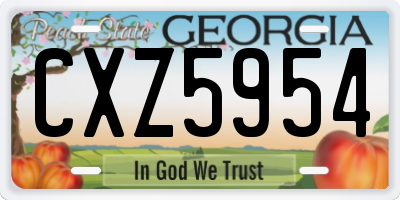 GA license plate CXZ5954