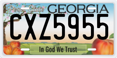 GA license plate CXZ5955