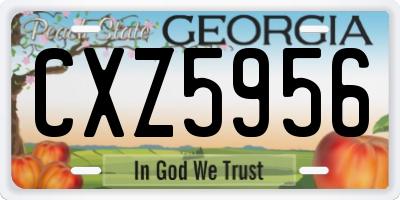 GA license plate CXZ5956