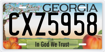 GA license plate CXZ5958