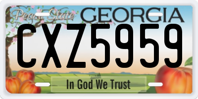 GA license plate CXZ5959