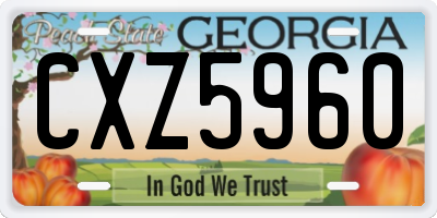 GA license plate CXZ5960