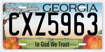 GA license plate CXZ5963