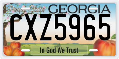GA license plate CXZ5965
