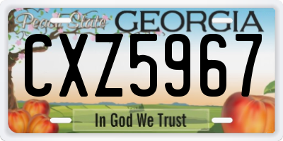 GA license plate CXZ5967