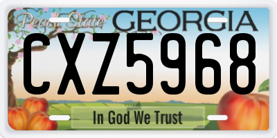 GA license plate CXZ5968