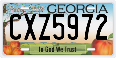 GA license plate CXZ5972