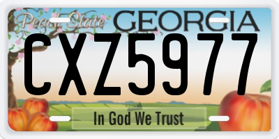 GA license plate CXZ5977