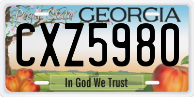 GA license plate CXZ5980