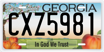 GA license plate CXZ5981