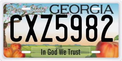 GA license plate CXZ5982