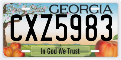 GA license plate CXZ5983