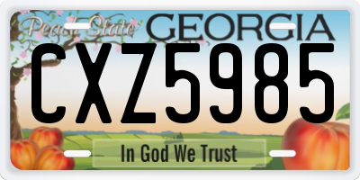 GA license plate CXZ5985