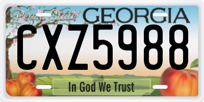 GA license plate CXZ5988