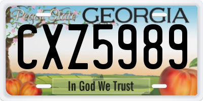 GA license plate CXZ5989