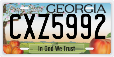 GA license plate CXZ5992