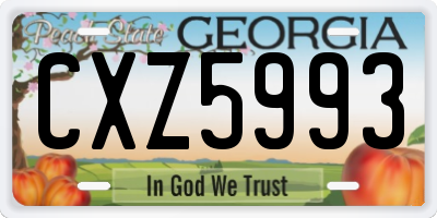 GA license plate CXZ5993