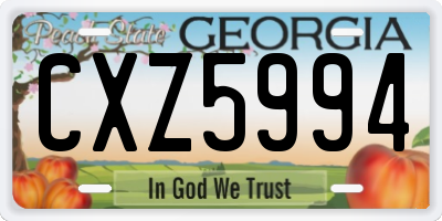 GA license plate CXZ5994