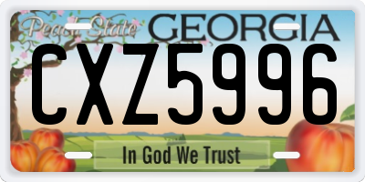 GA license plate CXZ5996