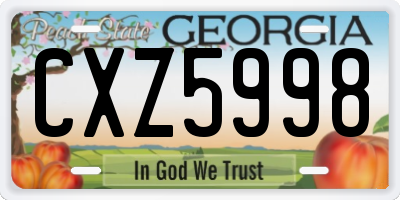 GA license plate CXZ5998