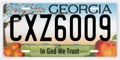 GA license plate CXZ6009