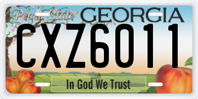 GA license plate CXZ6011