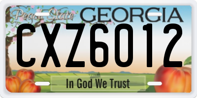 GA license plate CXZ6012