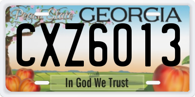 GA license plate CXZ6013