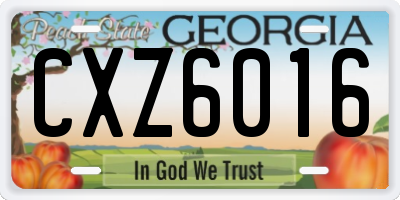 GA license plate CXZ6016