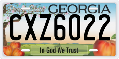 GA license plate CXZ6022