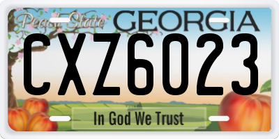 GA license plate CXZ6023