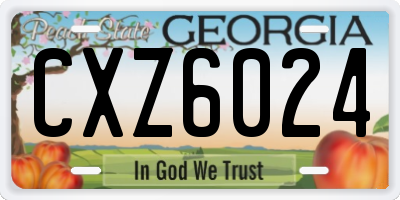 GA license plate CXZ6024