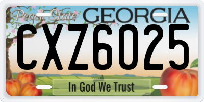 GA license plate CXZ6025