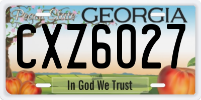 GA license plate CXZ6027