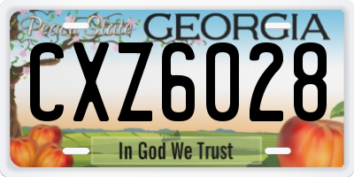 GA license plate CXZ6028