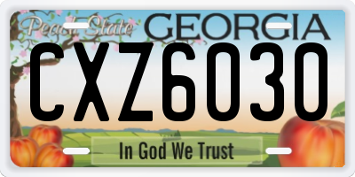 GA license plate CXZ6030