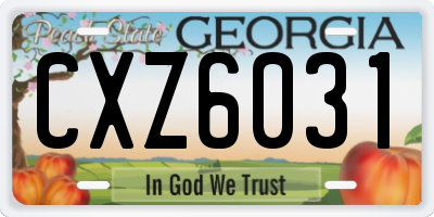 GA license plate CXZ6031