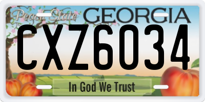 GA license plate CXZ6034