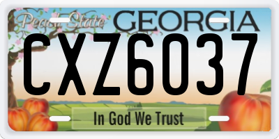 GA license plate CXZ6037